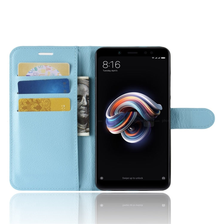 For Xiaomi Redmi Note 5 Pro Litchi Texture Horizontal Flip Protective Leather Case with Holder & Card Slots & Wallet