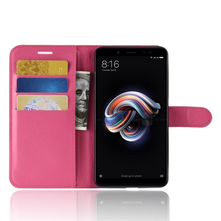 For Xiaomi Redmi Note 5 Pro Litchi Texture Horizontal Flip Protective Leather Case with Holder & Card Slots & Wallet