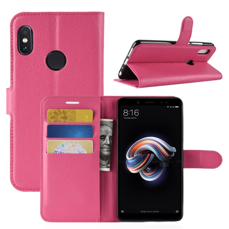 For Xiaomi Redmi Note 5 Pro Litchi Texture Horizontal Flip Protective Leather Case with Holder & Card Slots & Wallet