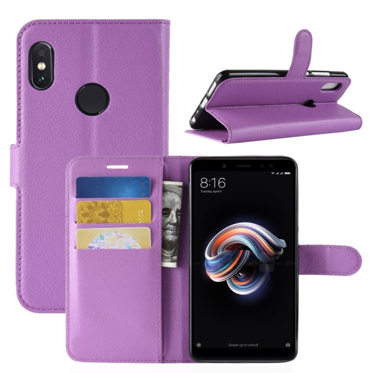 For Xiaomi Redmi Note 5 Pro Litchi Texture Horizontal Flip Protective Leather Case with Holder & Card Slots & Wallet
