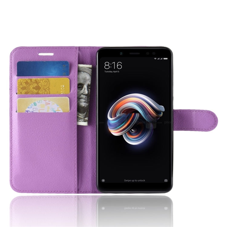 For Xiaomi Redmi Note 5 Pro Litchi Texture Horizontal Flip Protective Leather Case with Holder & Card Slots & Wallet