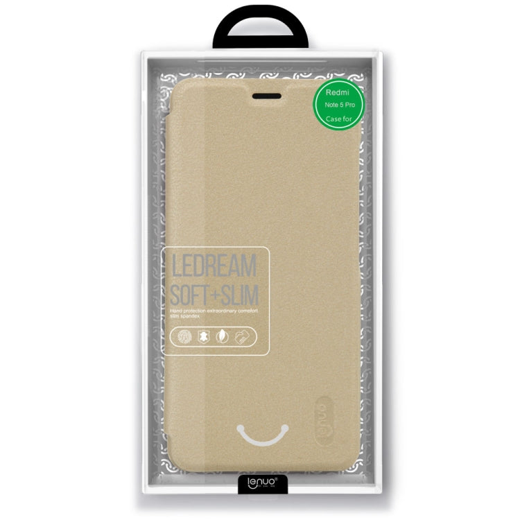 Lenuo Ledream Series for Xiaomi Redmi Note 5 Pro Litchi Texture Horizontal Flip Protective PU Leather Case with Card Slot