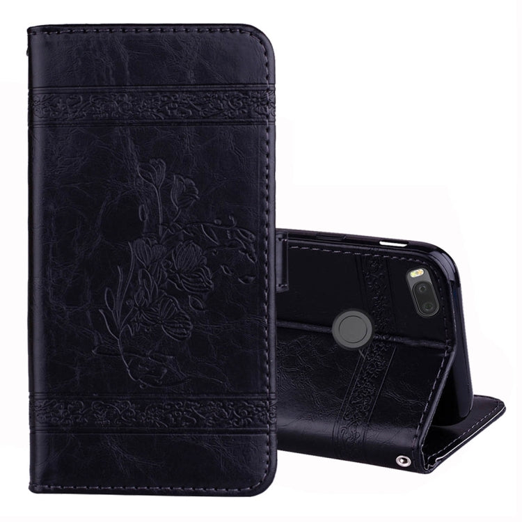 For Xiaomi Mi 5X & A1 Vintage Oil Wax Texture Embossed Horizontal Flip Leather Case with Holder & Card Slots & Wallet & Photo Frame & Lanyard