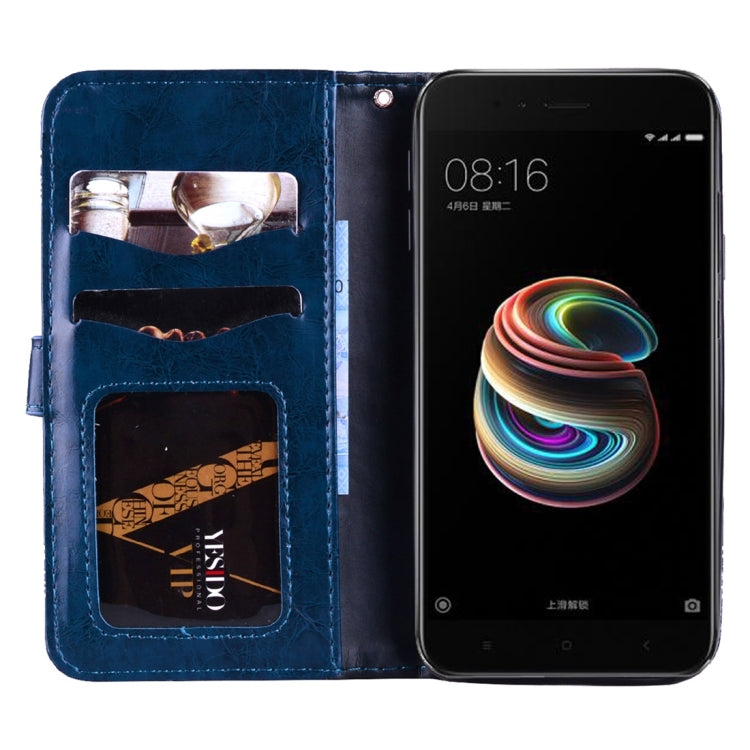 For Xiaomi Mi 5X & A1 Vintage Oil Wax Texture Embossed Horizontal Flip Leather Case with Holder & Card Slots & Wallet & Photo Frame & Lanyard