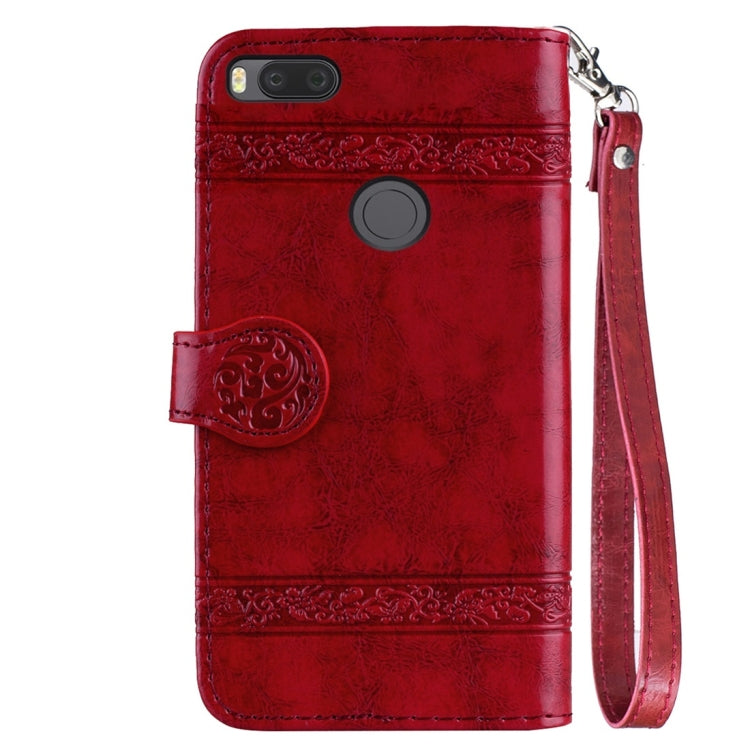 For Xiaomi Mi 5X & A1 Vintage Oil Wax Texture Embossed Horizontal Flip Leather Case with Holder & Card Slots & Wallet & Photo Frame & Lanyard