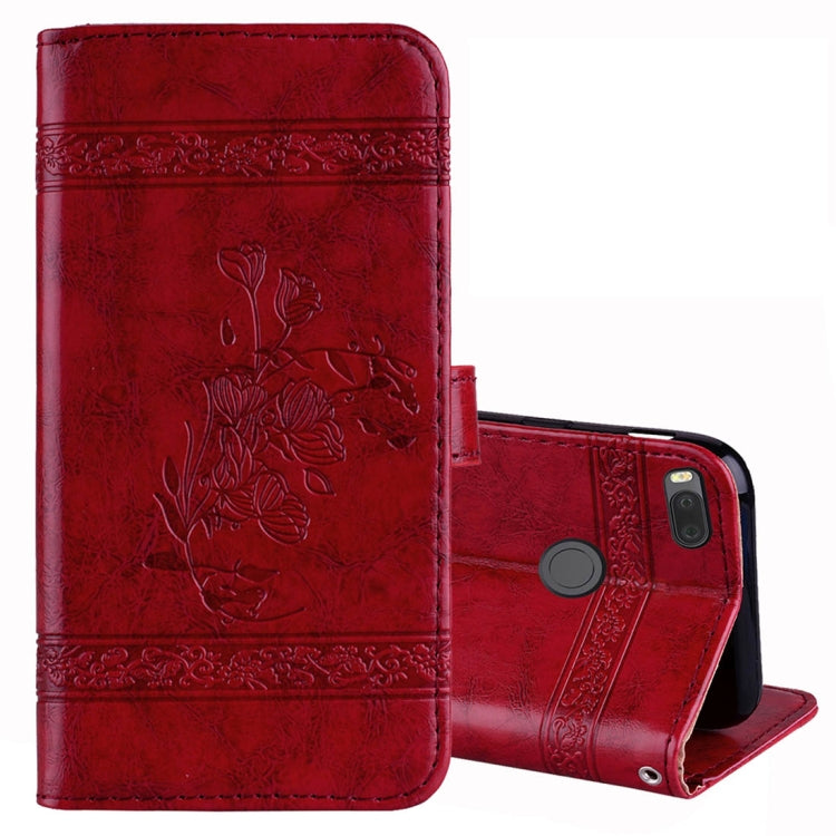 For Xiaomi Mi 5X & A1 Vintage Oil Wax Texture Embossed Horizontal Flip Leather Case with Holder & Card Slots & Wallet & Photo Frame & Lanyard