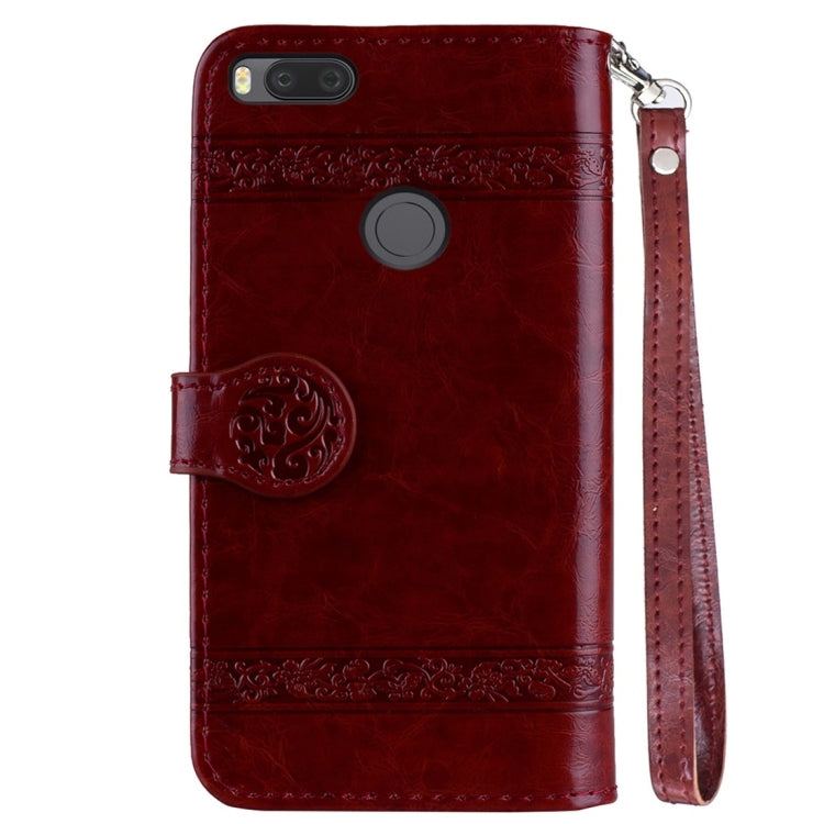 For Xiaomi Mi 5X & A1 Vintage Oil Wax Texture Embossed Horizontal Flip Leather Case with Holder & Card Slots & Wallet & Photo Frame & Lanyard