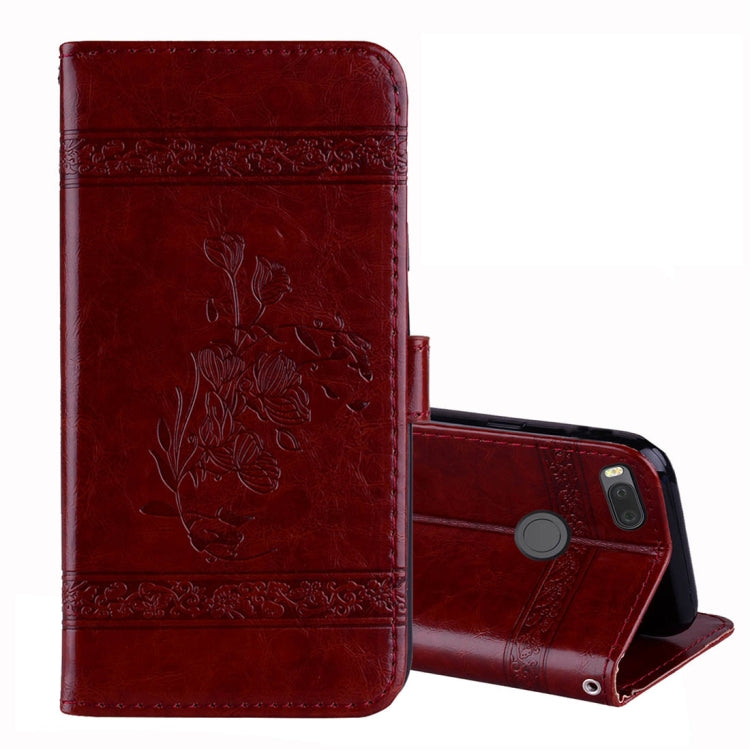 For Xiaomi Mi 5X & A1 Vintage Oil Wax Texture Embossed Horizontal Flip Leather Case with Holder & Card Slots & Wallet & Photo Frame & Lanyard