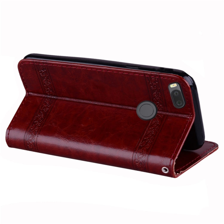 For Xiaomi Mi 5X & A1 Vintage Oil Wax Texture Embossed Horizontal Flip Leather Case with Holder & Card Slots & Wallet & Photo Frame & Lanyard