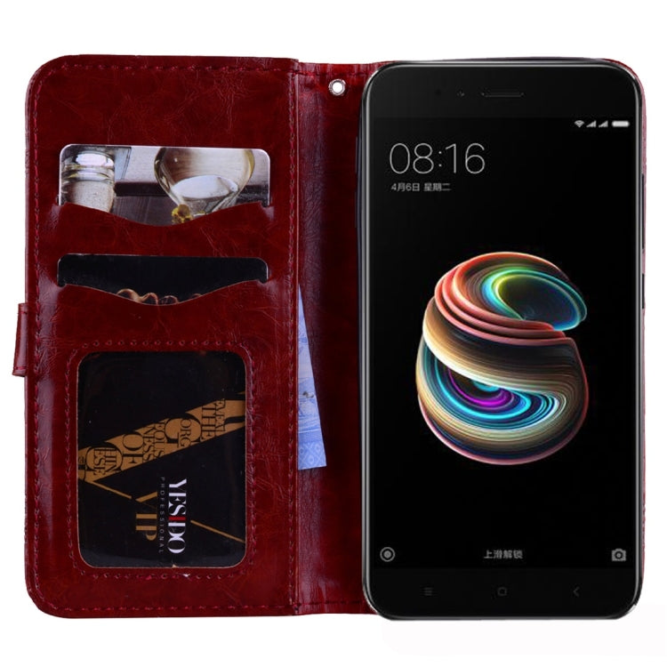 For Xiaomi Mi 5X & A1 Vintage Oil Wax Texture Embossed Horizontal Flip Leather Case with Holder & Card Slots & Wallet & Photo Frame & Lanyard