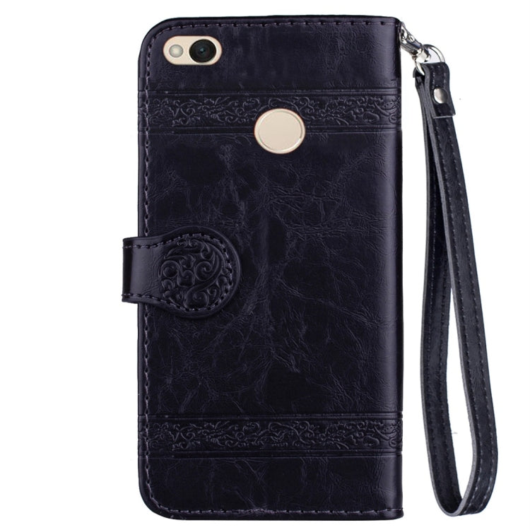 For Xiaomi Redmi 4X Vintage Oil Wax Texture Embossed Horizontal Flip Leather Case with Holder & Card Slots & Wallet & Photo Frame & Lanyard