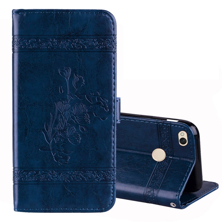 For Xiaomi Redmi 4X Vintage Oil Wax Texture Embossed Horizontal Flip Leather Case with Holder & Card Slots & Wallet & Photo Frame & Lanyard