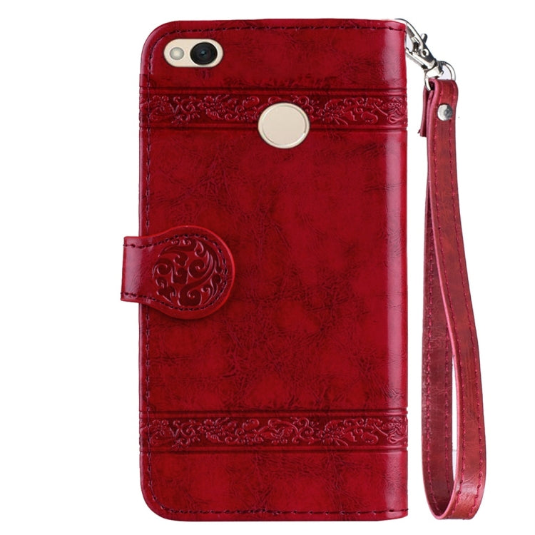 For Xiaomi Redmi 4X Vintage Oil Wax Texture Embossed Horizontal Flip Leather Case with Holder & Card Slots & Wallet & Photo Frame & Lanyard