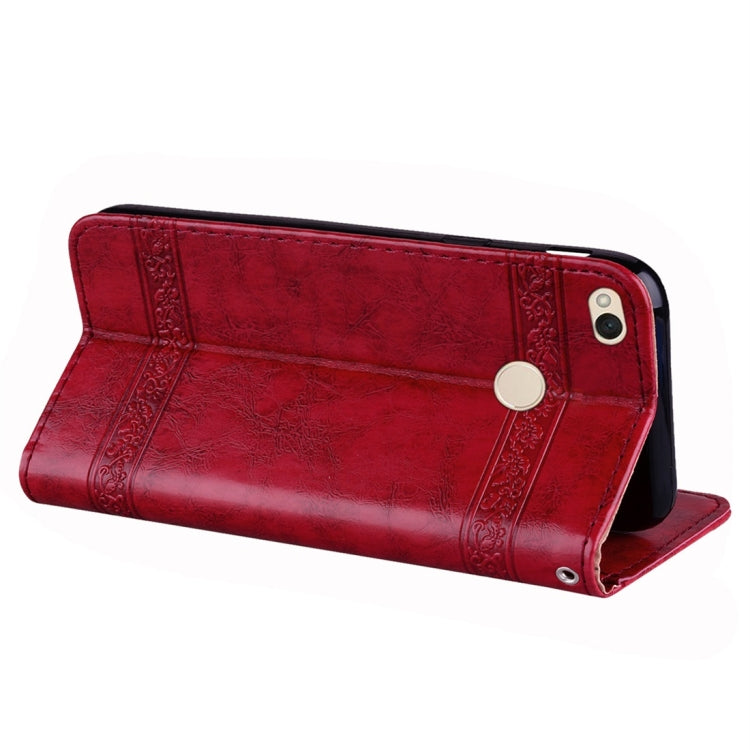 For Xiaomi Redmi 4X Vintage Oil Wax Texture Embossed Horizontal Flip Leather Case with Holder & Card Slots & Wallet & Photo Frame & Lanyard