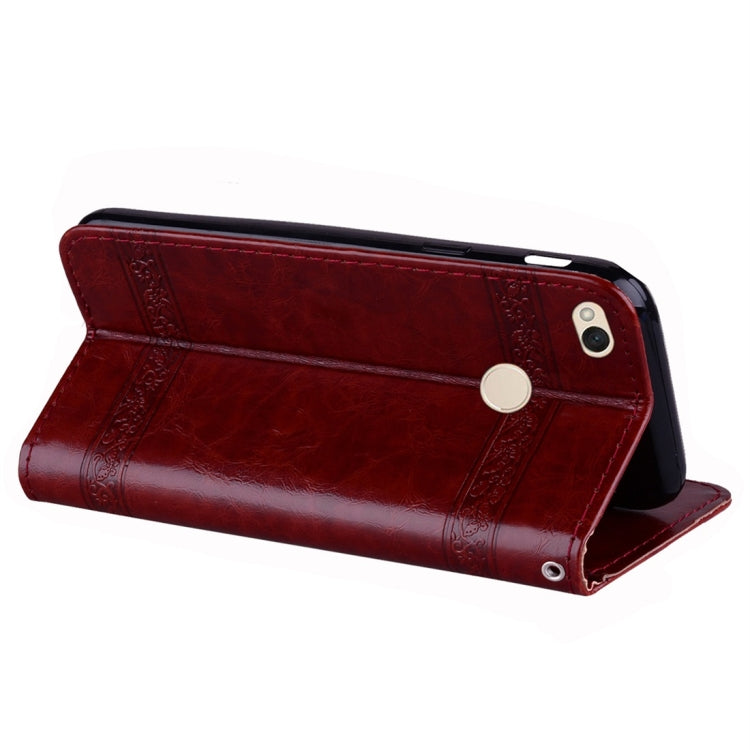 For Xiaomi Redmi 4X Vintage Oil Wax Texture Embossed Horizontal Flip Leather Case with Holder & Card Slots & Wallet & Photo Frame & Lanyard