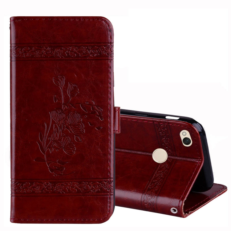 For Xiaomi Redmi 4X Vintage Oil Wax Texture Embossed Horizontal Flip Leather Case with Holder & Card Slots & Wallet & Photo Frame & Lanyard