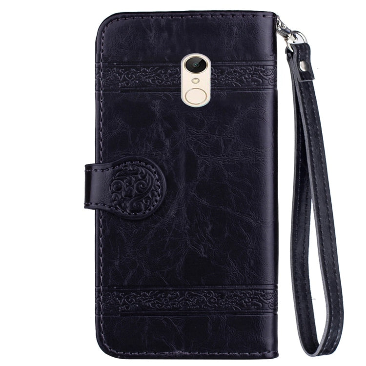 For Xiaomi Redmi 5 Plus Vintage Oil Wax Texture Embossed Horizontal Flip Leather Case with Holder & Card Slots & Wallet & Photo Frame & Lanyard