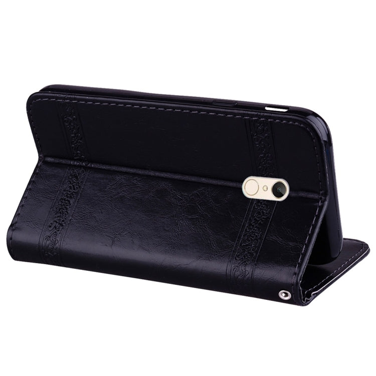 For Xiaomi Redmi 5 Plus Vintage Oil Wax Texture Embossed Horizontal Flip Leather Case with Holder & Card Slots & Wallet & Photo Frame & Lanyard