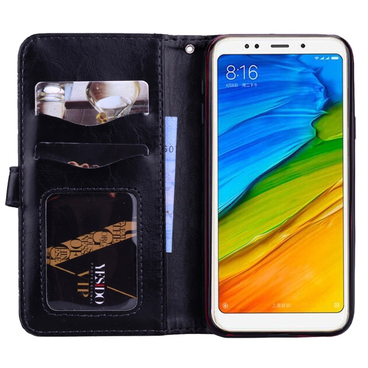 For Xiaomi Redmi 5 Plus Vintage Oil Wax Texture Embossed Horizontal Flip Leather Case with Holder & Card Slots & Wallet & Photo Frame & Lanyard