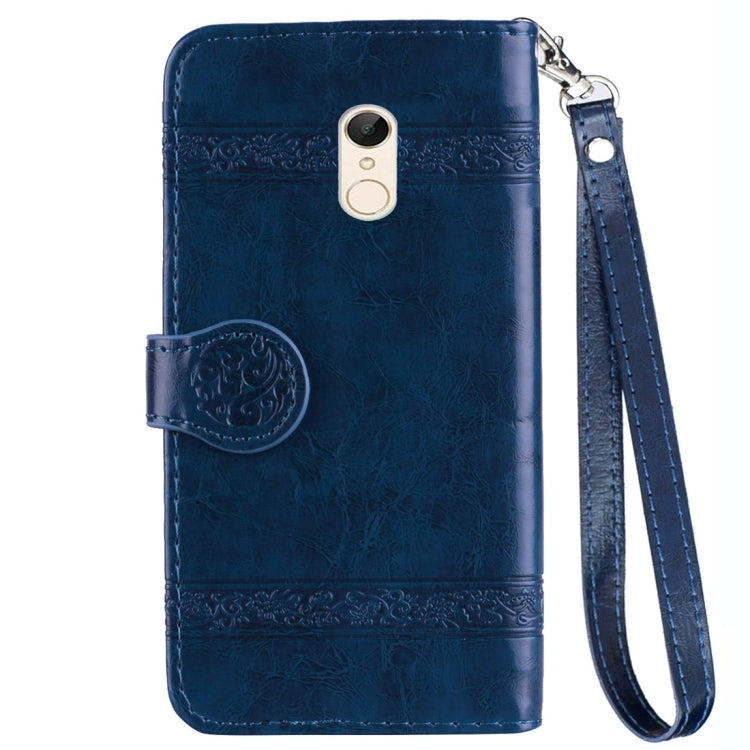 For Xiaomi Redmi 5 Plus Vintage Oil Wax Texture Embossed Horizontal Flip Leather Case with Holder & Card Slots & Wallet & Photo Frame & Lanyard