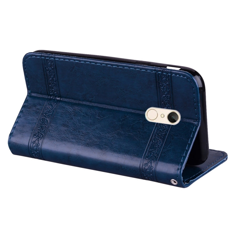 For Xiaomi Redmi 5 Plus Vintage Oil Wax Texture Embossed Horizontal Flip Leather Case with Holder & Card Slots & Wallet & Photo Frame & Lanyard