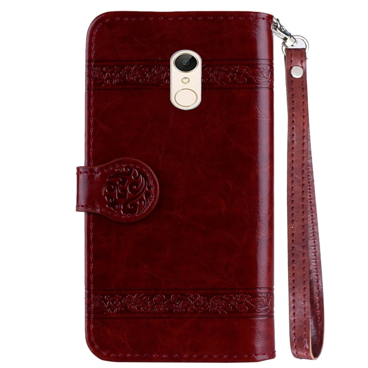 For Xiaomi Redmi 5 Plus Vintage Oil Wax Texture Embossed Horizontal Flip Leather Case with Holder & Card Slots & Wallet & Photo Frame & Lanyard