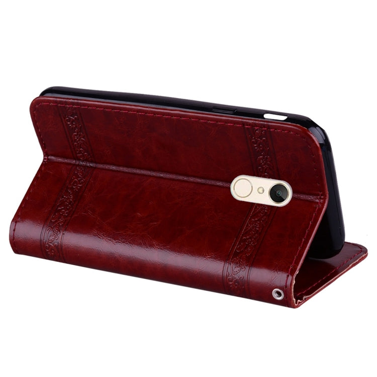 For Xiaomi Redmi 5 Plus Vintage Oil Wax Texture Embossed Horizontal Flip Leather Case with Holder & Card Slots & Wallet & Photo Frame & Lanyard