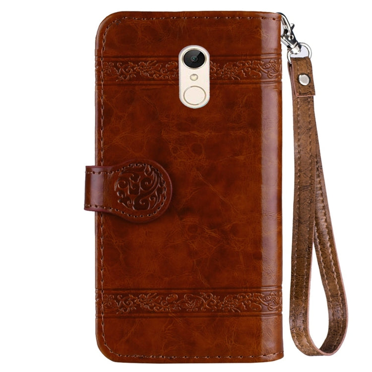 For Xiaomi Redmi 5 Plus Vintage Oil Wax Texture Embossed Horizontal Flip Leather Case with Holder & Card Slots & Wallet & Photo Frame & Lanyard