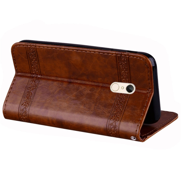 For Xiaomi Redmi 5 Plus Vintage Oil Wax Texture Embossed Horizontal Flip Leather Case with Holder & Card Slots & Wallet & Photo Frame & Lanyard