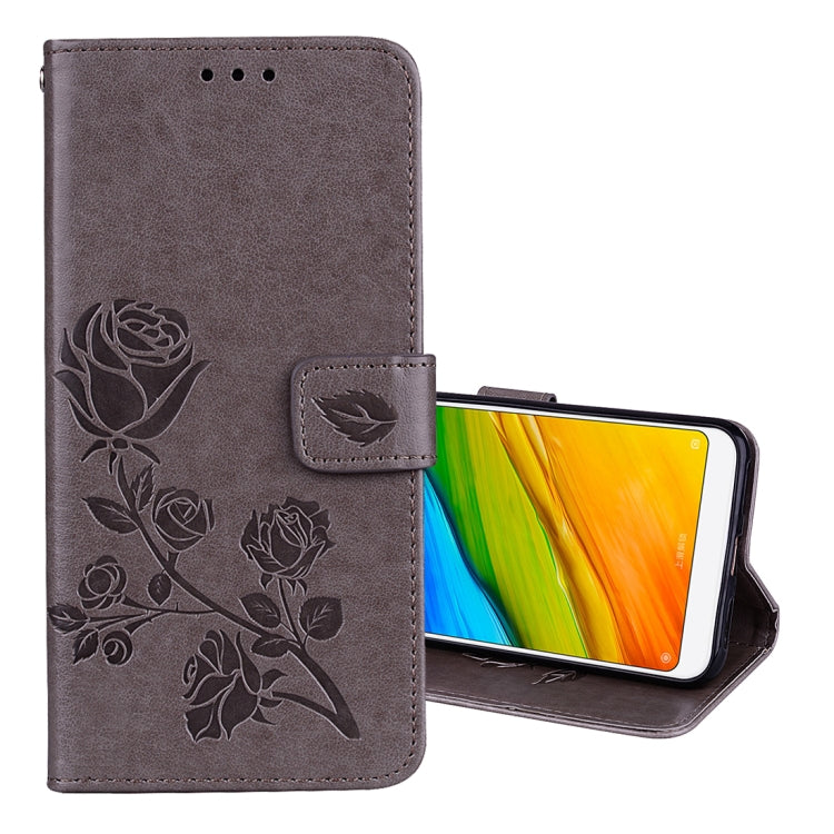 For Xiaomi Redmi 5 Plus Rose Embossed Horizontal Flip Environmental PU Leather Case with Holder & Card Slots & Wallet