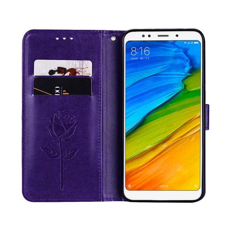 For Xiaomi Redmi 5 Plus Rose Embossed Horizontal Flip Environmental PU Leather Case with Holder & Card Slots & Wallet