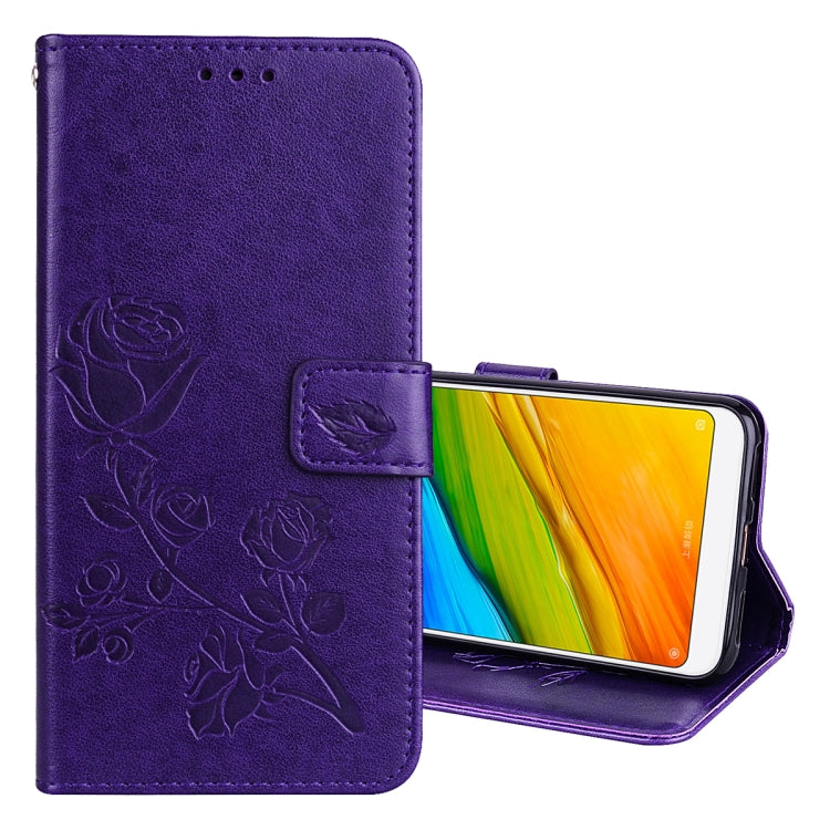 For Xiaomi Redmi 5 Plus Rose Embossed Horizontal Flip Environmental PU Leather Case with Holder & Card Slots & Wallet