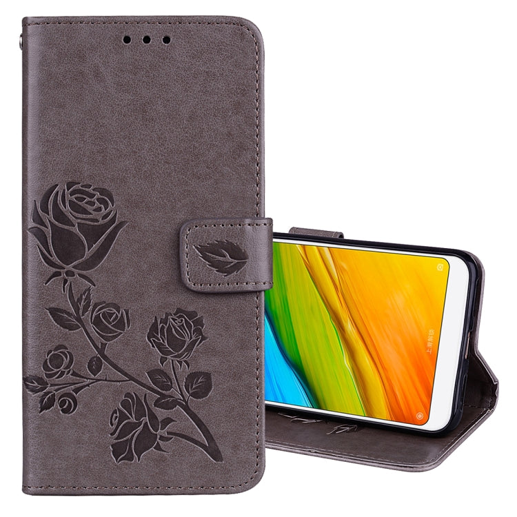For Xiaomi Redmi 5 Rose Embossed Horizontal Flip Environmental PU Leather Case with Holder & Card Slots & Wallet