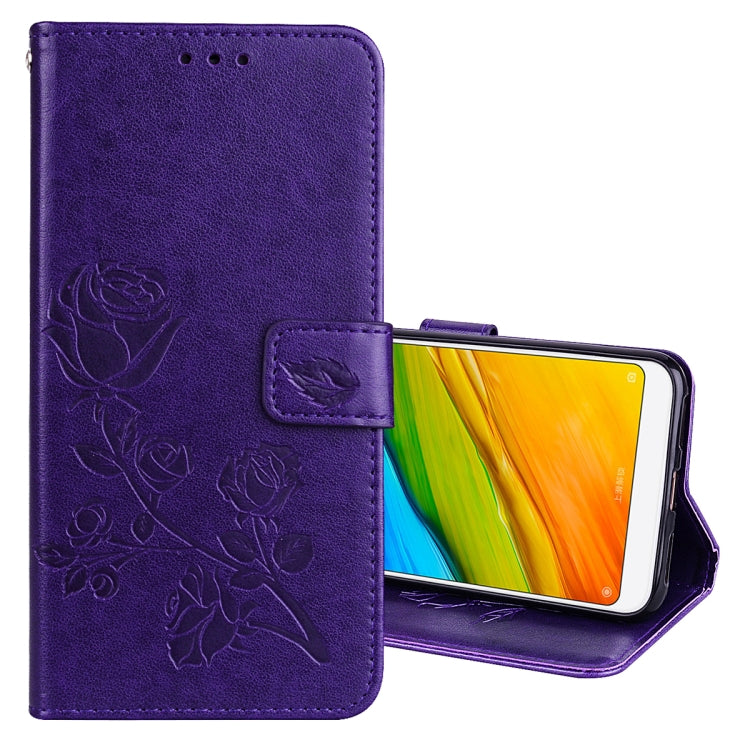 For Xiaomi Redmi 5 Rose Embossed Horizontal Flip Environmental PU Leather Case with Holder & Card Slots & Wallet