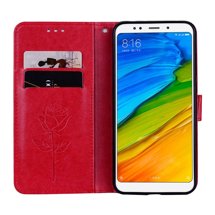 For Xiaomi Redmi 5 Rose Embossed Horizontal Flip Environmental PU Leather Case with Holder & Card Slots & Wallet