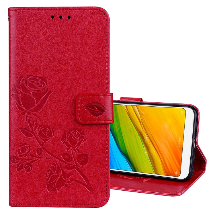 For Xiaomi Redmi 5 Rose Embossed Horizontal Flip Environmental PU Leather Case with Holder & Card Slots & Wallet