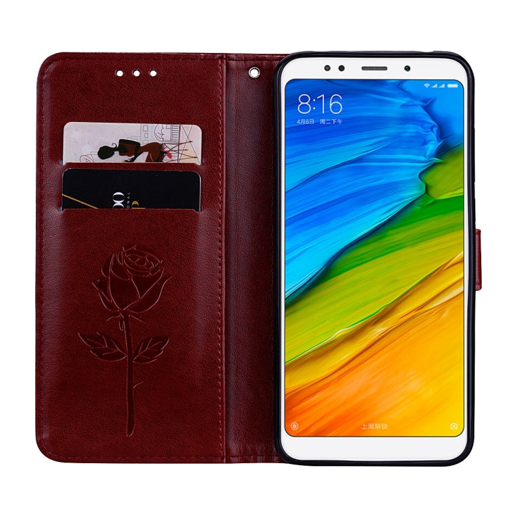 For Xiaomi Redmi 5 Rose Embossed Horizontal Flip Environmental PU Leather Case with Holder & Card Slots & Wallet
