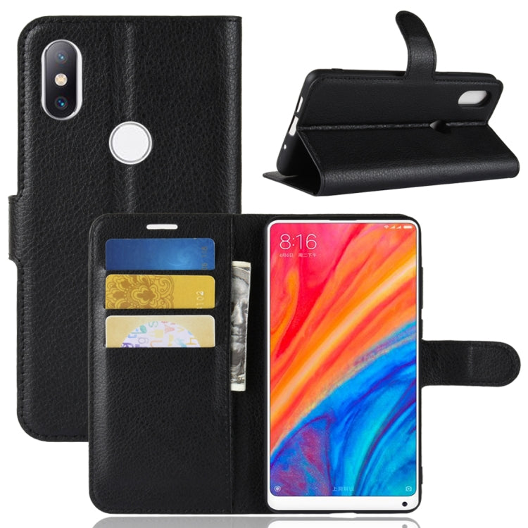 Litchi Texture Horizontal Flip Leather Case for Xiaomi Mi Mix 2S, with Wallet & Holder & Card Slots