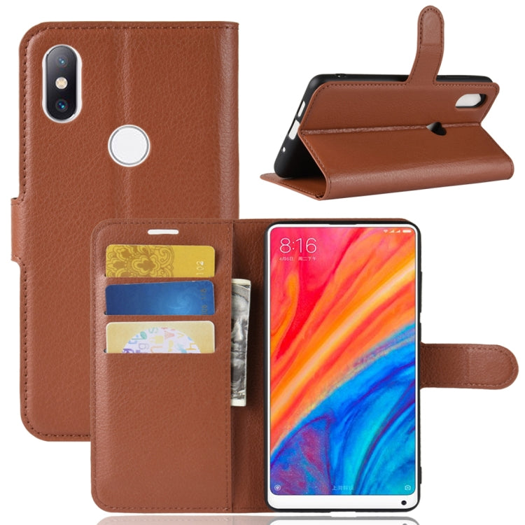 Litchi Texture Horizontal Flip Leather Case for Xiaomi Mi Mix 2S, with Wallet & Holder & Card Slots