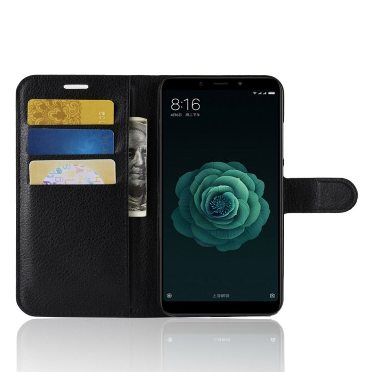 Litchi Texture Horizontal Flip Leather Case for Xiaomi Mi 6X / A2 , with Wallet & Holder & Card Slots