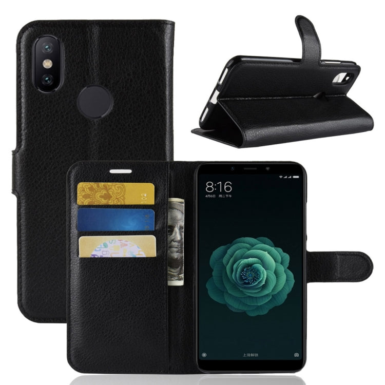 Litchi Texture Horizontal Flip Leather Case for Xiaomi Mi 6X / A2 , with Wallet & Holder & Card Slots
