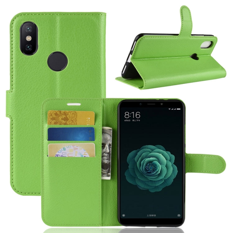 Litchi Texture Horizontal Flip Leather Case for Xiaomi Mi 6X / A2 , with Wallet & Holder & Card Slots