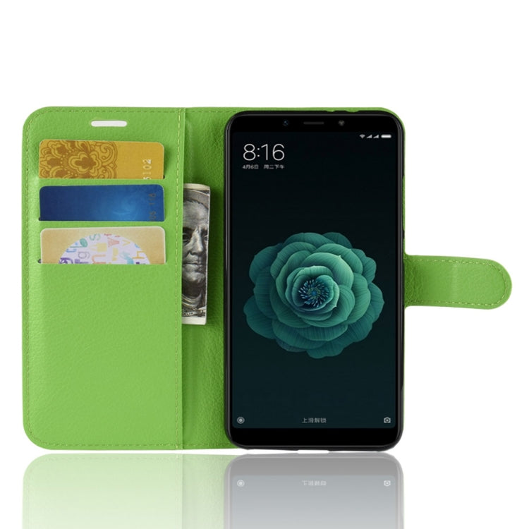 Litchi Texture Horizontal Flip Leather Case for Xiaomi Mi 6X / A2 , with Wallet & Holder & Card Slots