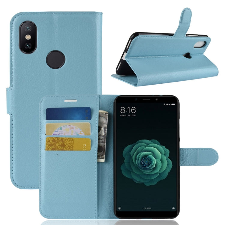 Litchi Texture Horizontal Flip Leather Case for Xiaomi Mi 6X / A2 , with Wallet & Holder & Card Slots