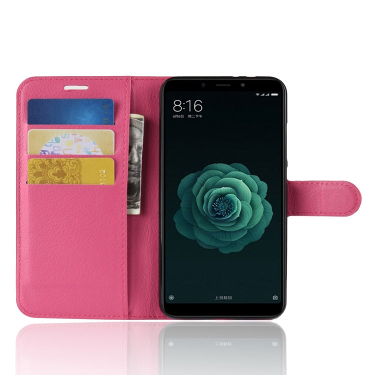 Litchi Texture Horizontal Flip Leather Case for Xiaomi Mi 6X / A2 , with Wallet & Holder & Card Slots