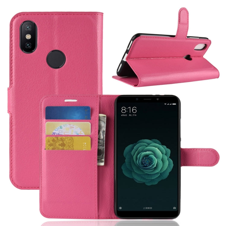 Litchi Texture Horizontal Flip Leather Case for Xiaomi Mi 6X / A2 , with Wallet & Holder & Card Slots