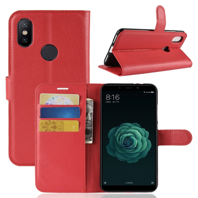 Litchi Texture Horizontal Flip Leather Case for Xiaomi Mi 6X / A2 , with Wallet & Holder & Card Slots