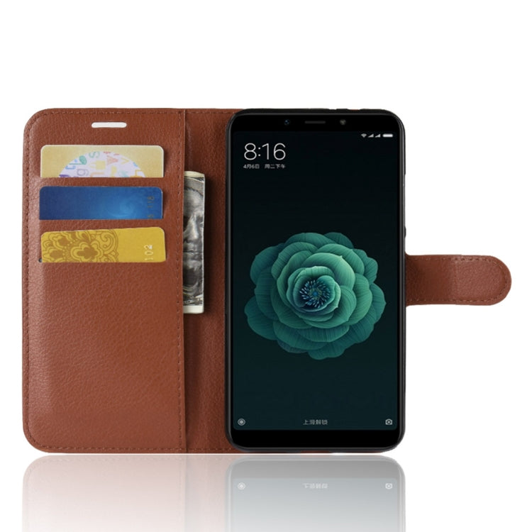 Litchi Texture Horizontal Flip Leather Case for Xiaomi Mi 6X / A2 , with Wallet & Holder & Card Slots