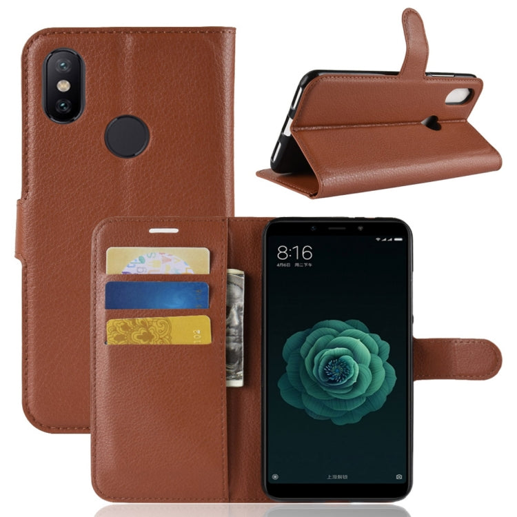 Litchi Texture Horizontal Flip Leather Case for Xiaomi Mi 6X / A2 , with Wallet & Holder & Card Slots