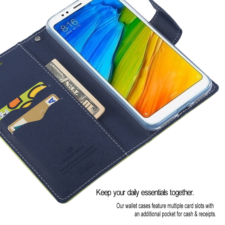 GOOSPERY FANCY DIARY Horizontal Flip PU Leather Case for Xiaomi Redmi 5 Plus, with Holder & Card Slots & Wallet